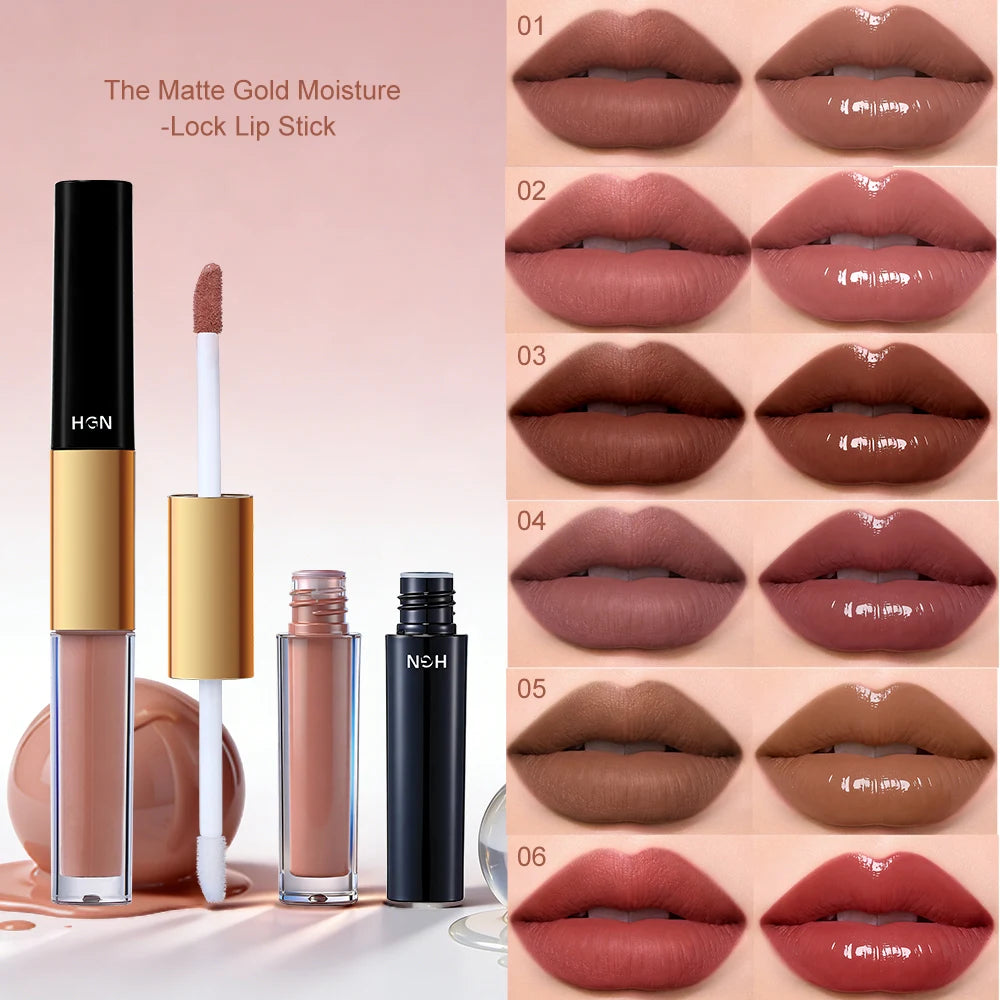 COSASTYA 2-in-1 Matte & Gloss Lipstick – 6 Shades, Waterproof