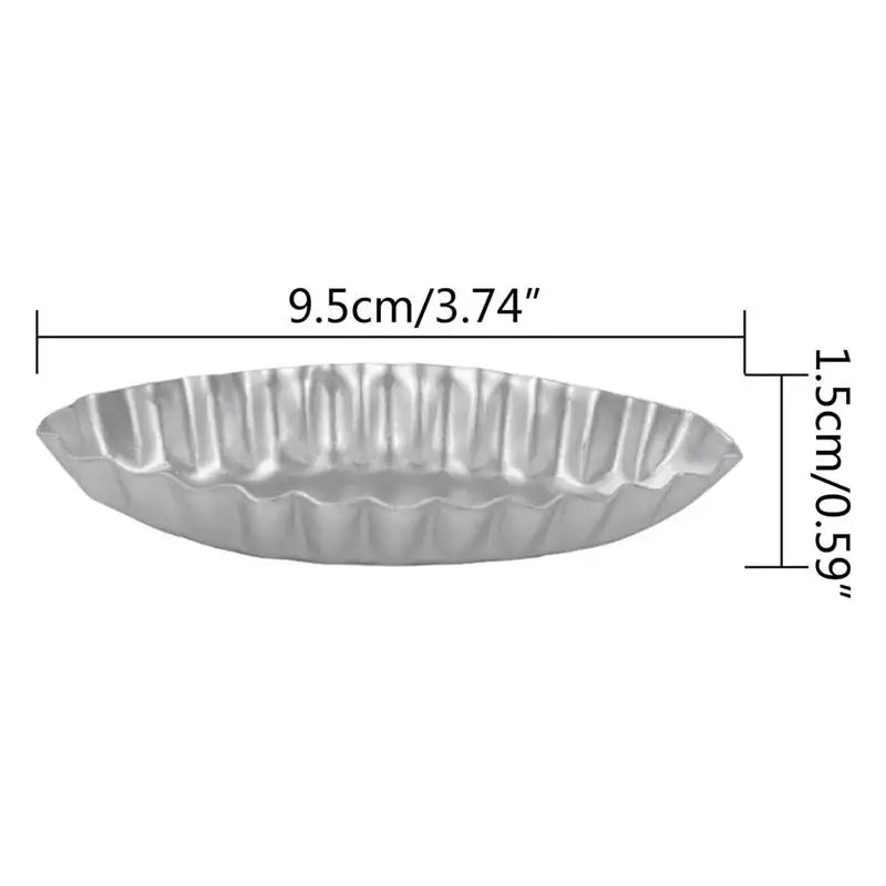 15-Pack Aluminum Boat Shape Mini Cake Moulds – Ribbed Edge