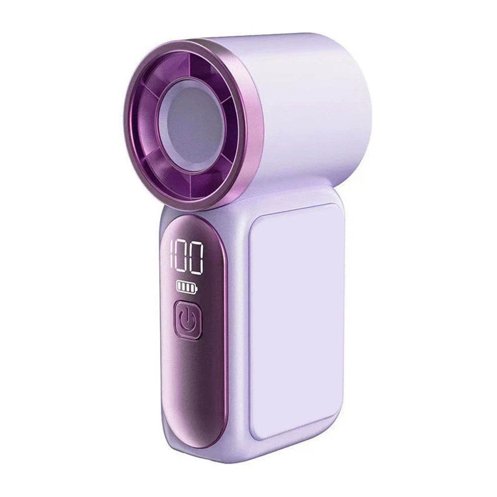 VIBE USB Rechargeable Mini Handheld Fan – Digital Display & Light