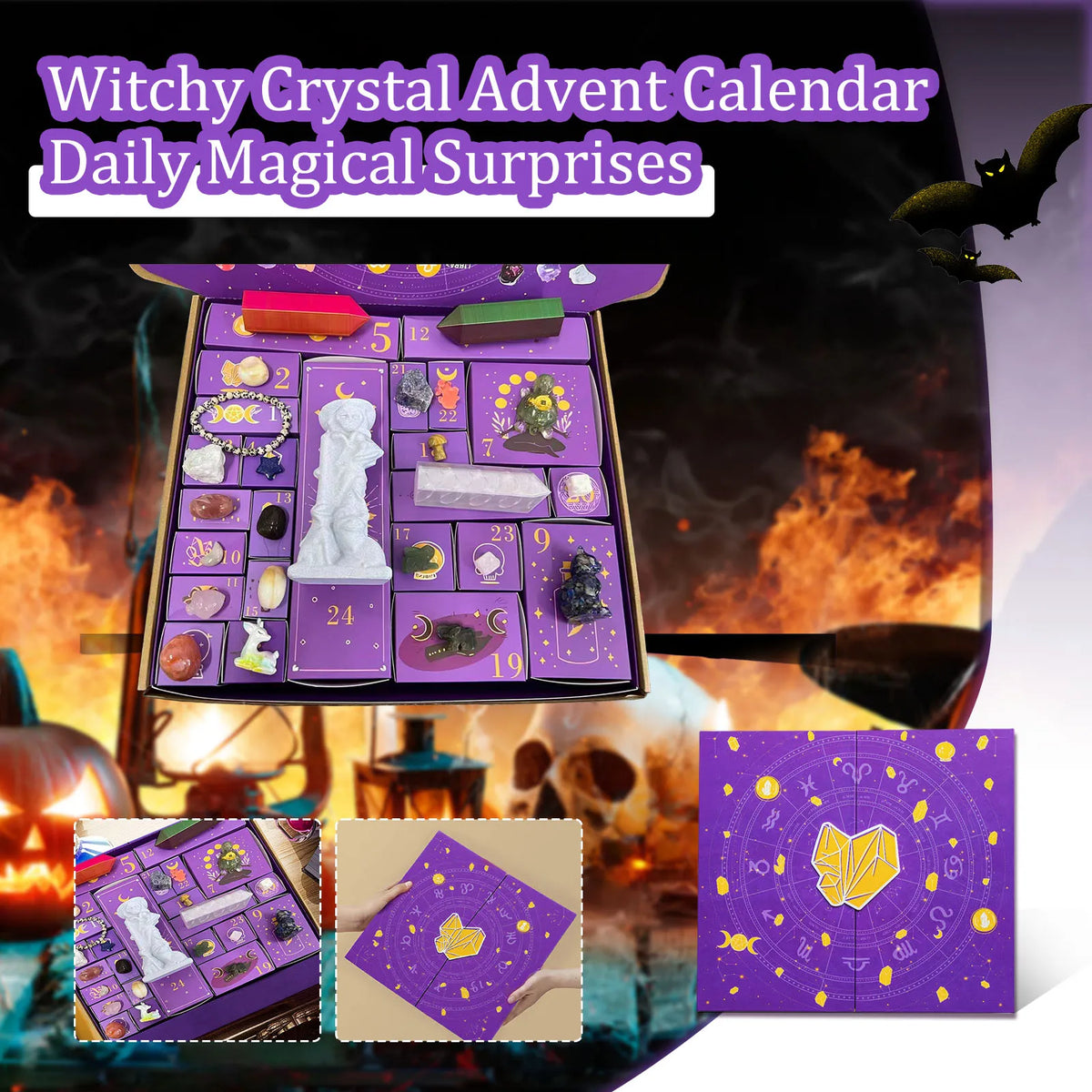 Witchy Crystal Advent Calendar – Halloween Countdown Gift Box