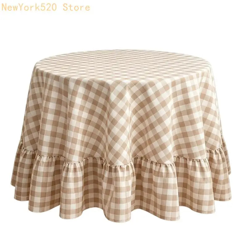 Checkered Ruffled Round Tablecloth – Dining, Cafe & Home Decor