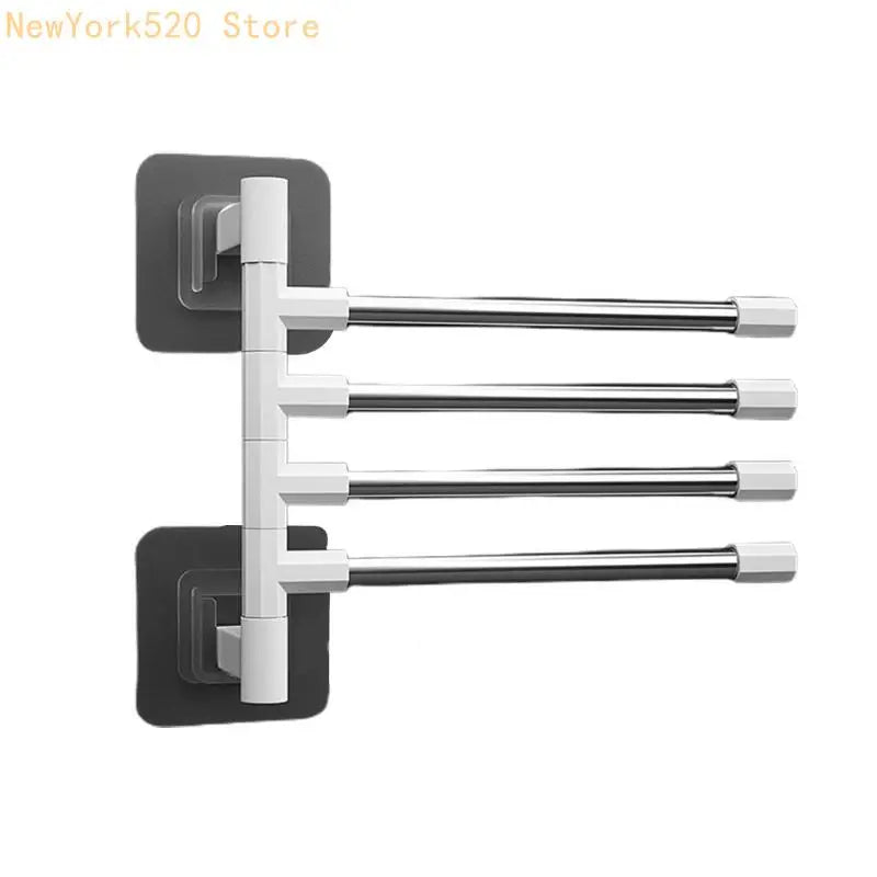 Wall Mount Rotating Towel Bar Rack – 2 to 5 Arms Stainless