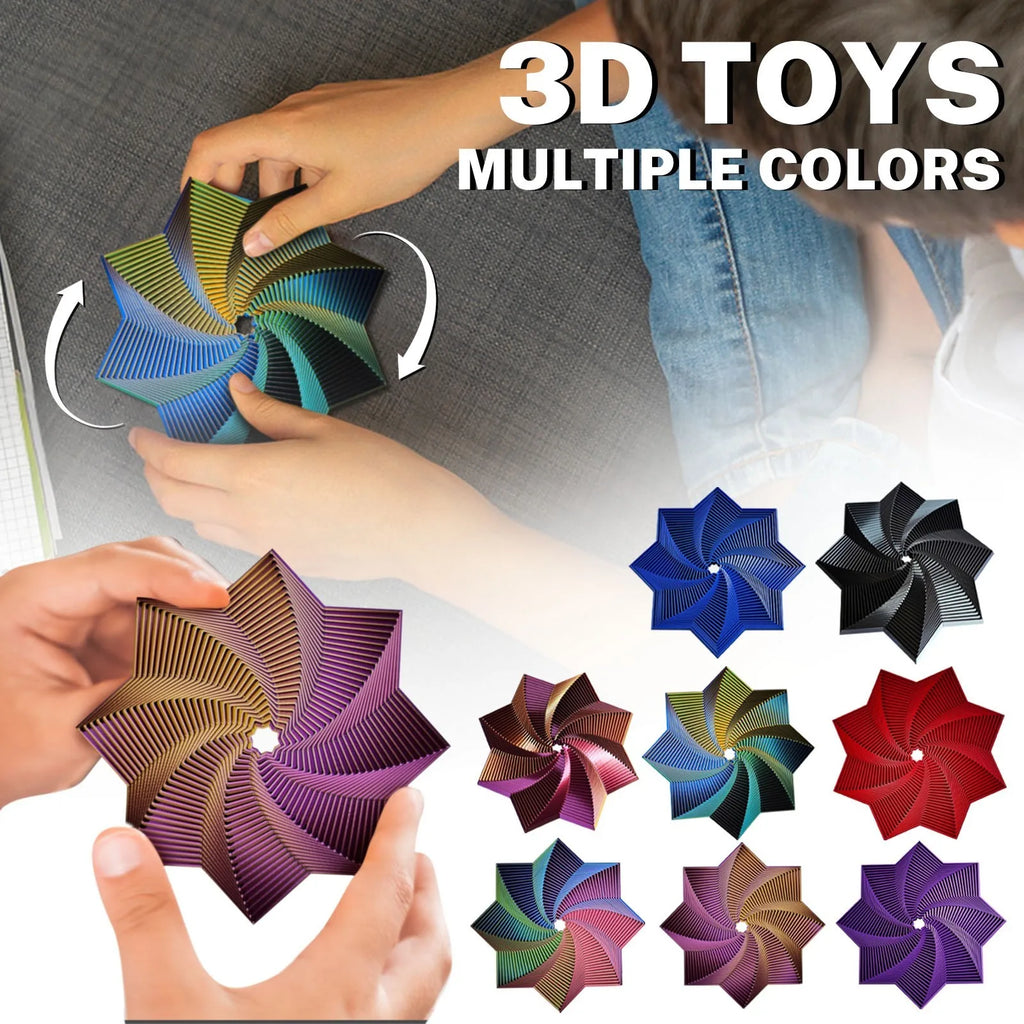 3D Printed Octagonal Fidget Toy – Geometric Sensory Spiral
