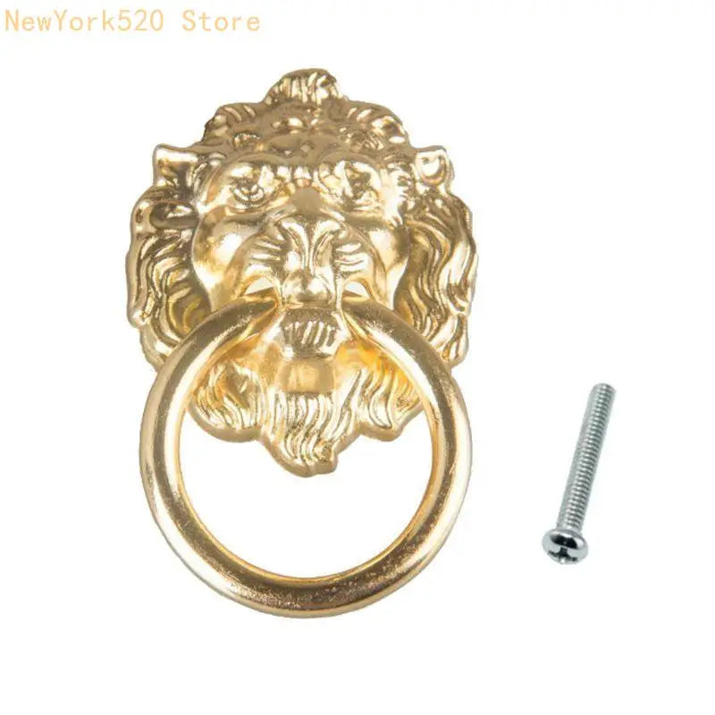 Vintage Lion Head Drawer Pull – Antique Cabinet Handle