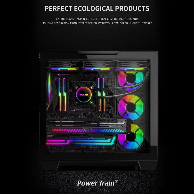 Horizontal GPU Bracket with ARGB Lighting for PC Builds