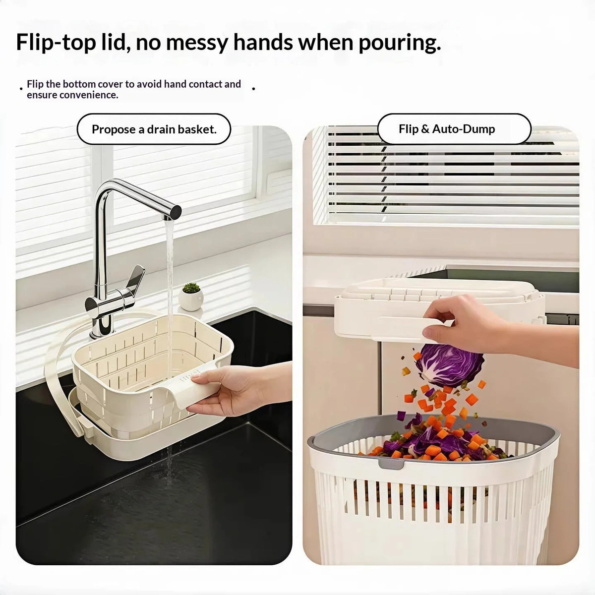 Foldable Sink Strainer Basket – Hanging Faucet Colander Filter