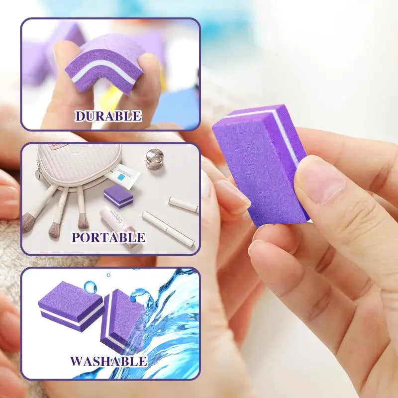 50-Pack Mini Double-Sided Sponge Nail Buffer Blocks | SHXIZMY