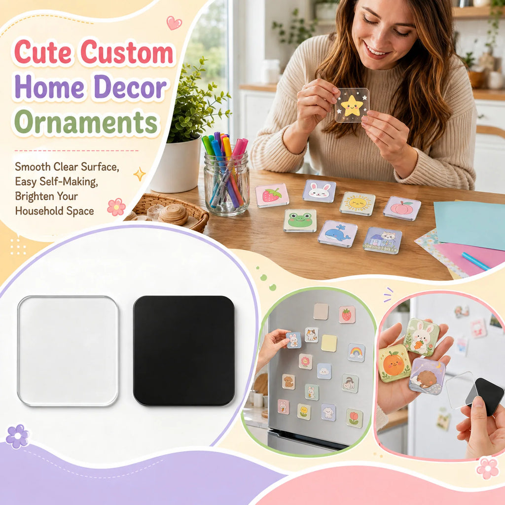 Blank Acrylic DIY Fridge Magnet Kit – 10/20/50 Pack