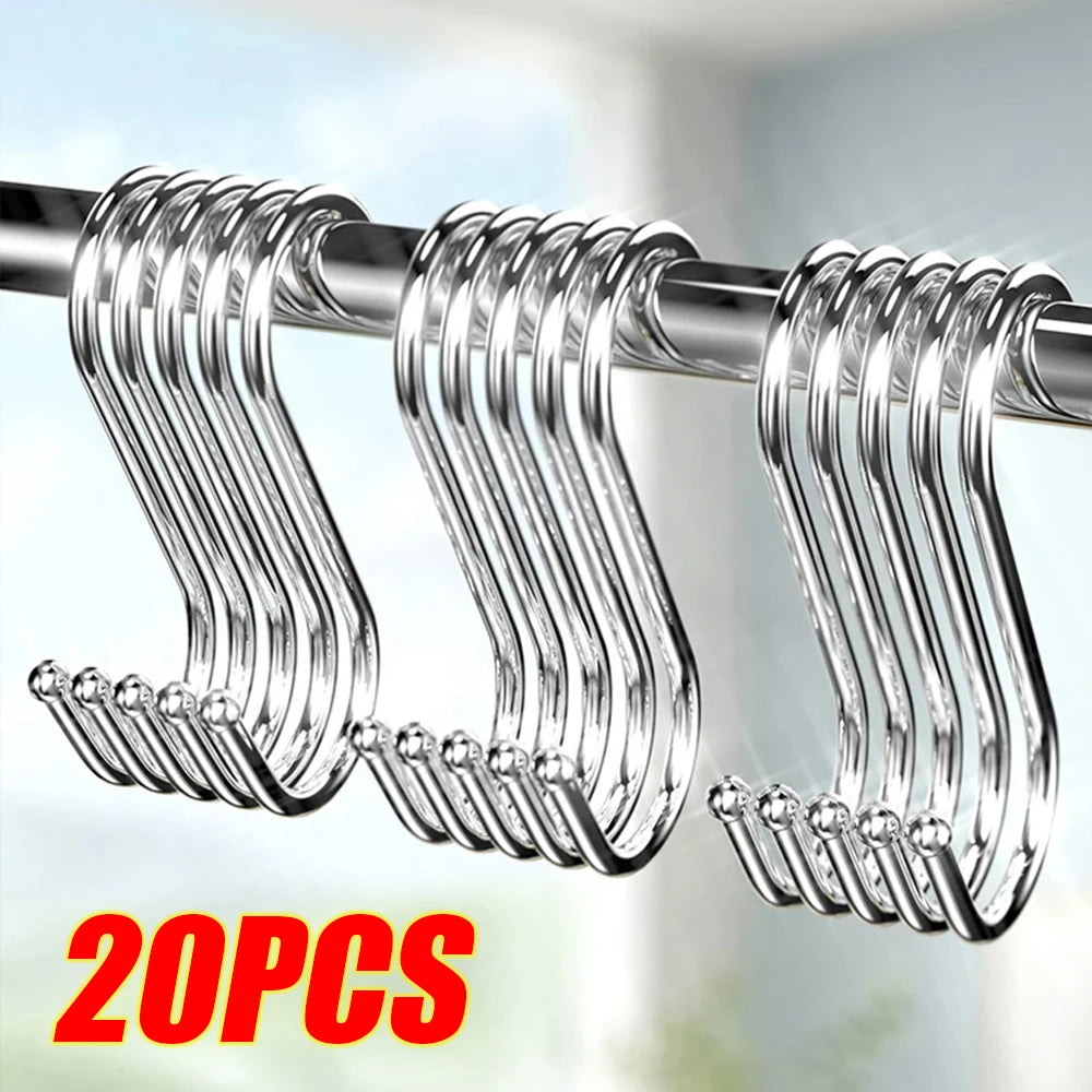 Heavy Duty Stainless Steel S-Hooks – Multipurpose Hanging Hooks