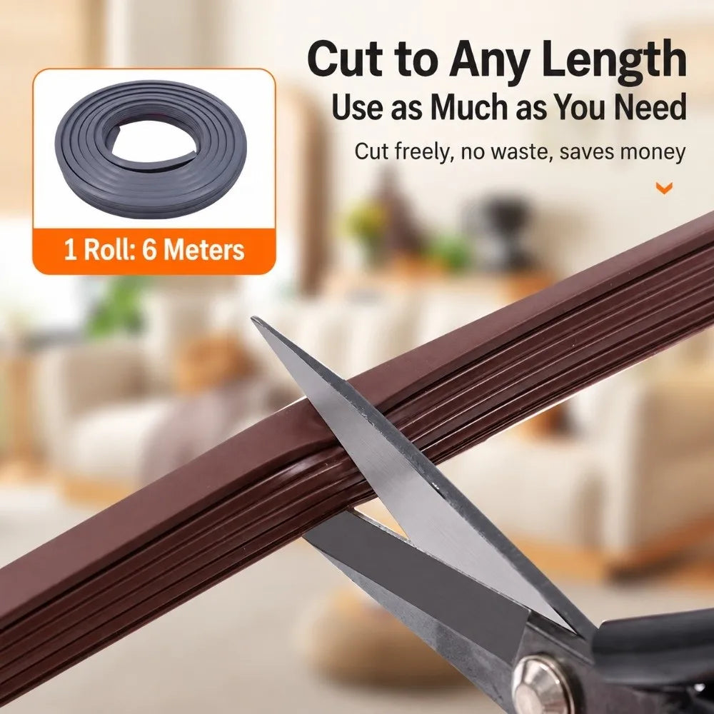 Self-Adhesive Door Seal Strip Rubber Weather Stripping 6m Roll