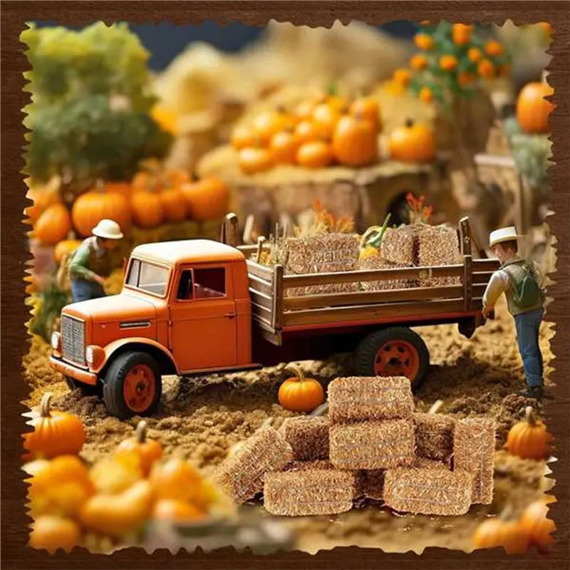 Mini Hay Bales Decor Set of 6 – Rustic Western Party