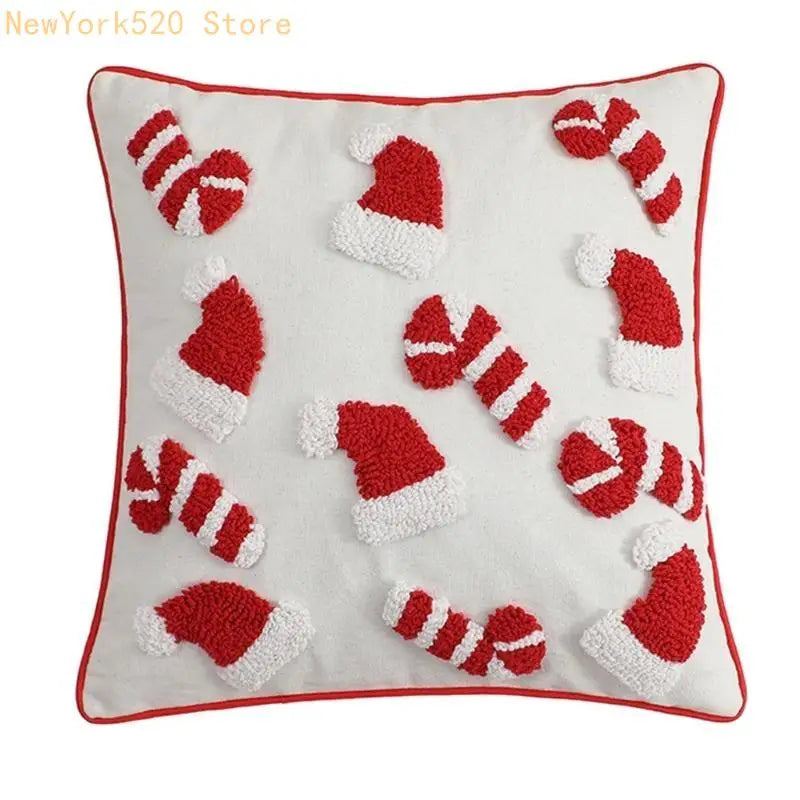 Christmas Embroidered Jacquard Throw Pillow Cover | Plush