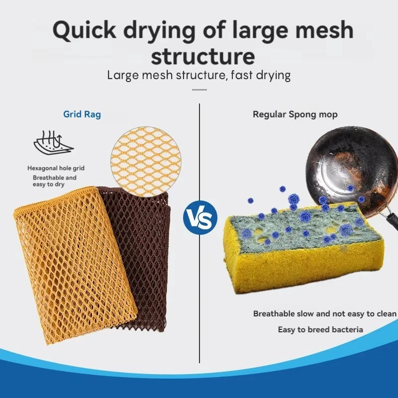 5-Pack Mesh Dish Cloths Non-Stick Scouring Pads Quick Dry
