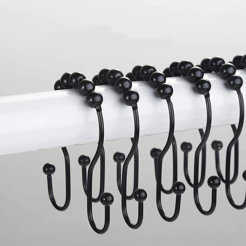 304 Stainless Steel Double Hook Shower Curtain Rings