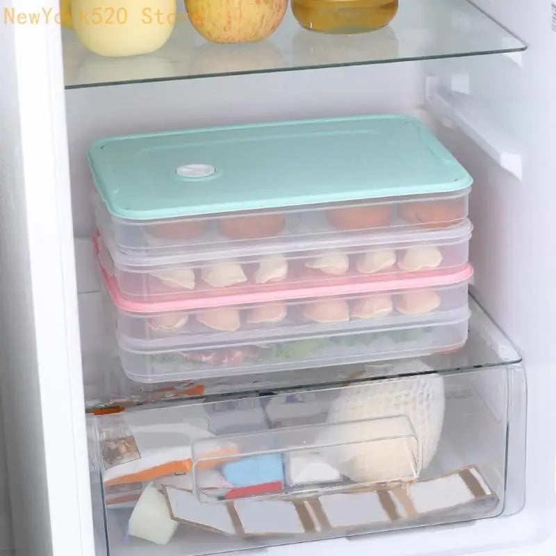 Stackable Dumpling Storage Box – Airtight Fridge Container with Lid
