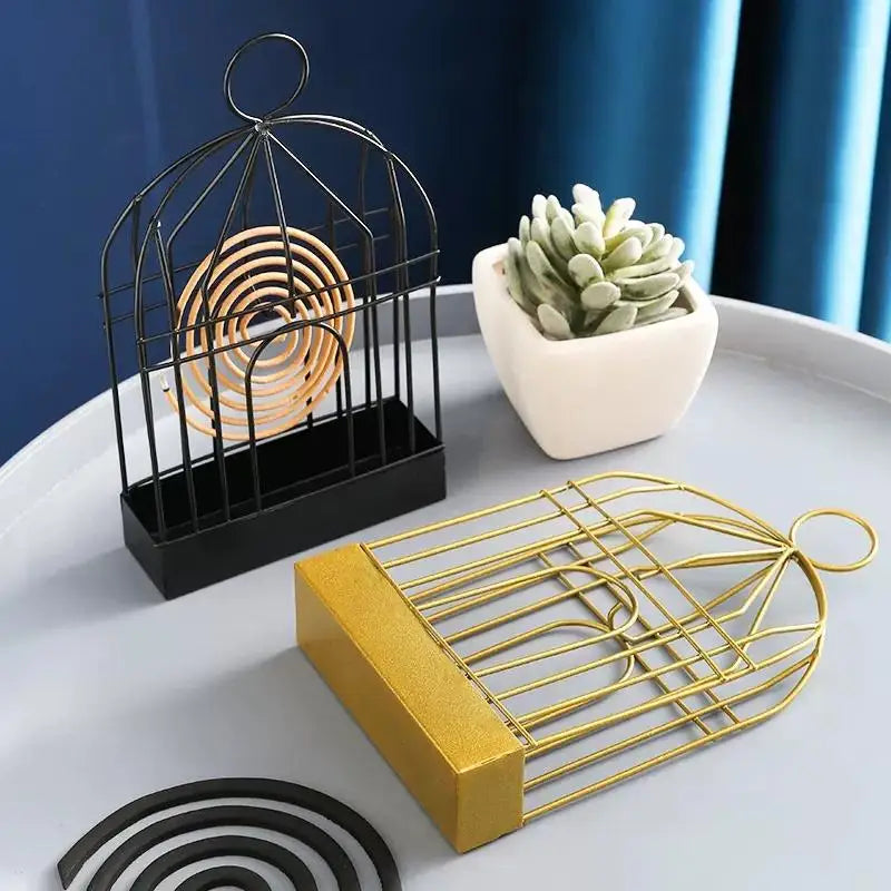Birdcage Iron Mosquito Coil Holder & Hanging Incense Burner