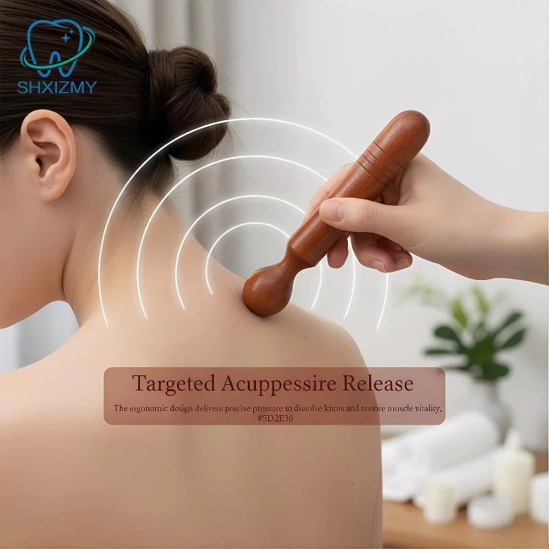Wooden Acupoint Foot & Body Massage Stick | Reflexology Tool