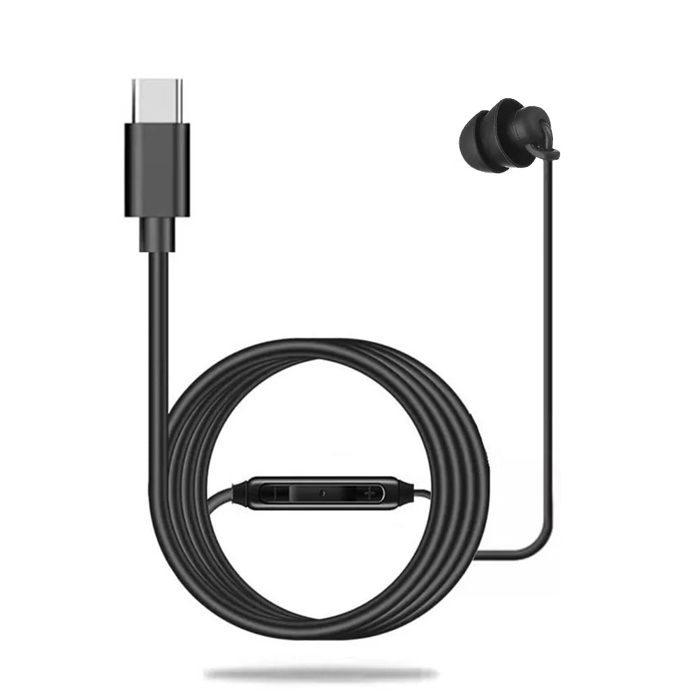 Single Ear Wired Earphone with Mic – 3.5mm & Type-C