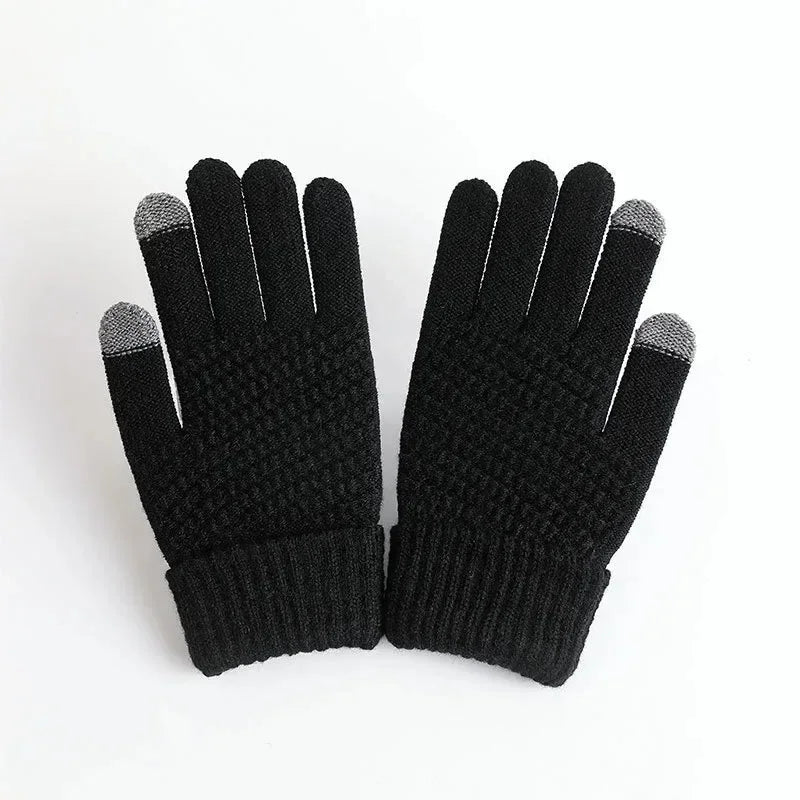 Women's Cashmere Knit Touch Screen Winter Gloves – Warm & Chic