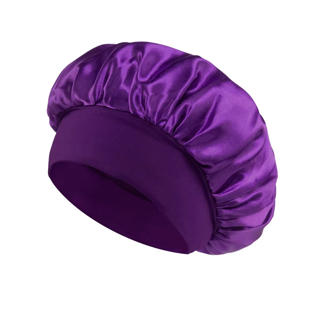 Satin Sleep Cap Hair Wrap – Wide Elastic, Fits All Hair Types