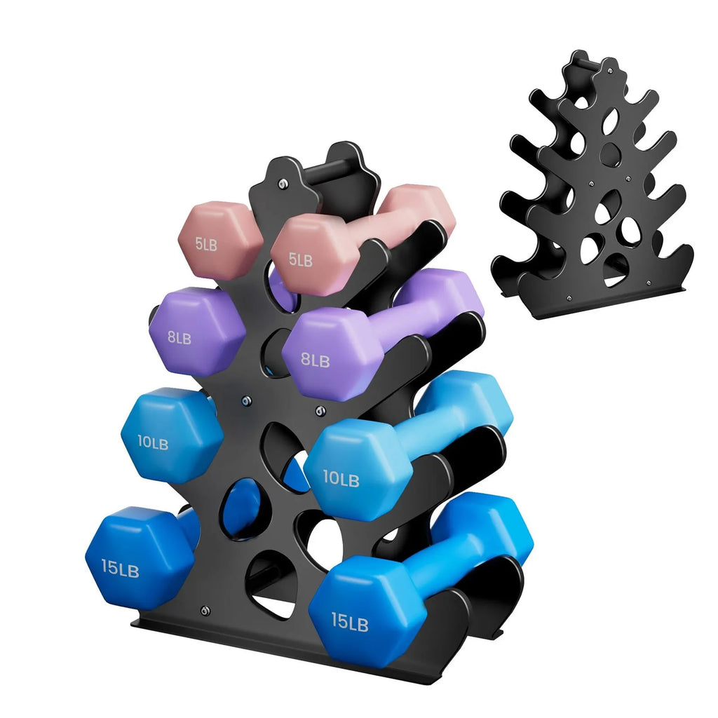 3-Tier Dumbbell Storage Rack – Compact A-Frame Home Gym Stand