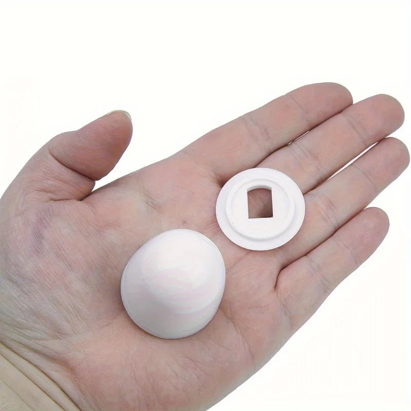 2-Pack Universal Round Toilet Bolt Caps with Extra Washers