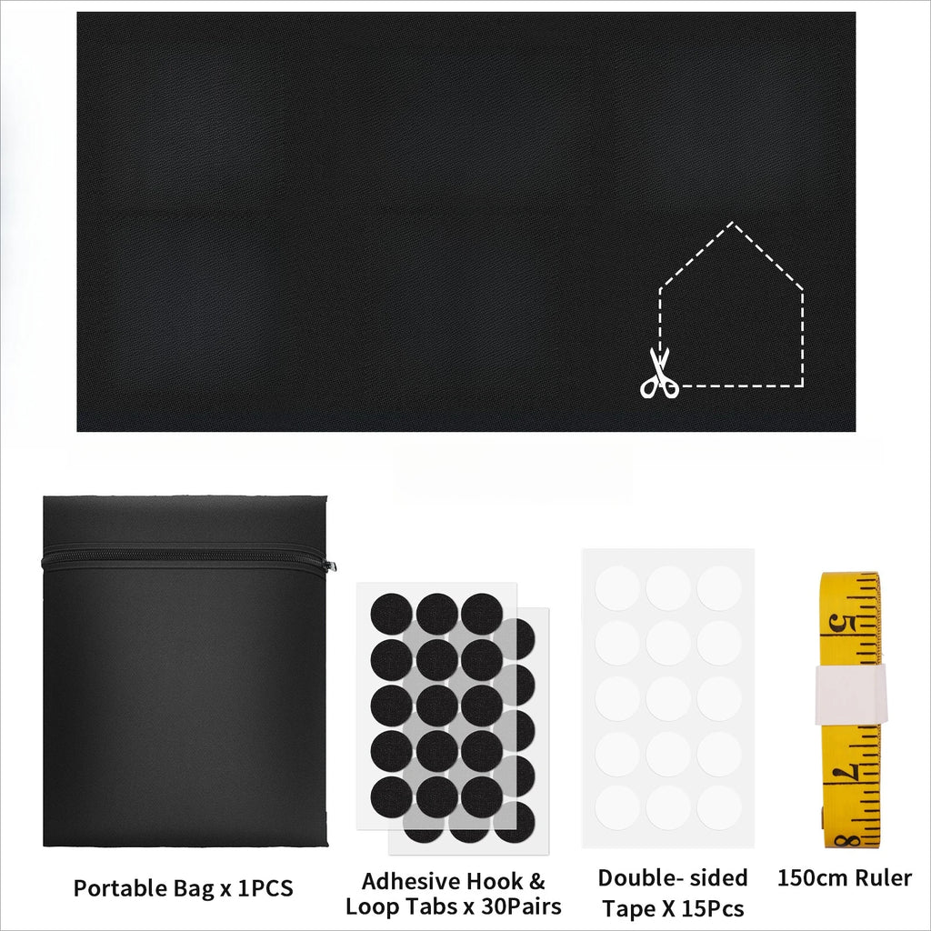 Stick-On Blackout Blinds No-Drill Portable Window Shade 1–4M