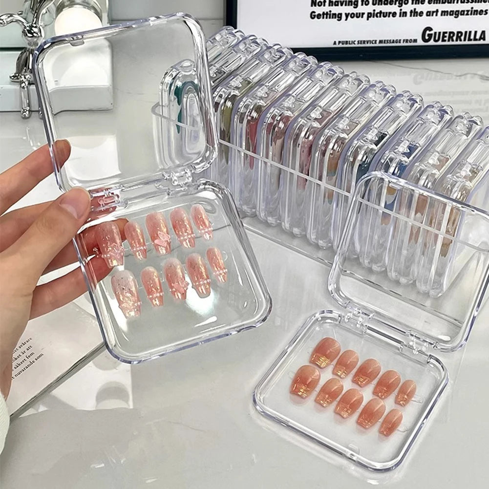 Transparent Acrylic Nail Tips Storage Box Set | Nail Organizer