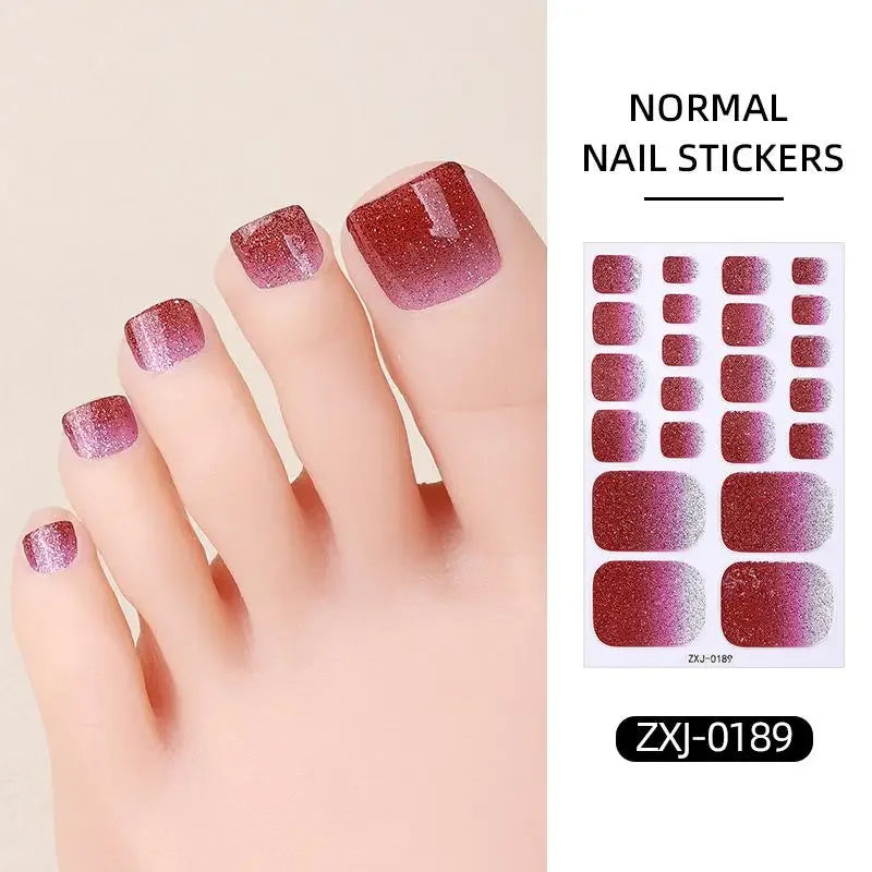 Glitter Self-Adhesive Toe Nail Wraps – Full Cover Shiny Decals