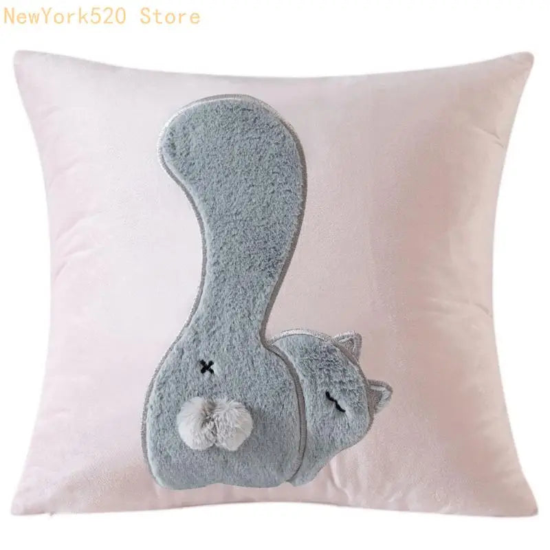 Rabbit Cushion Cover 45x45cm Square Sofa Decorative Pillow