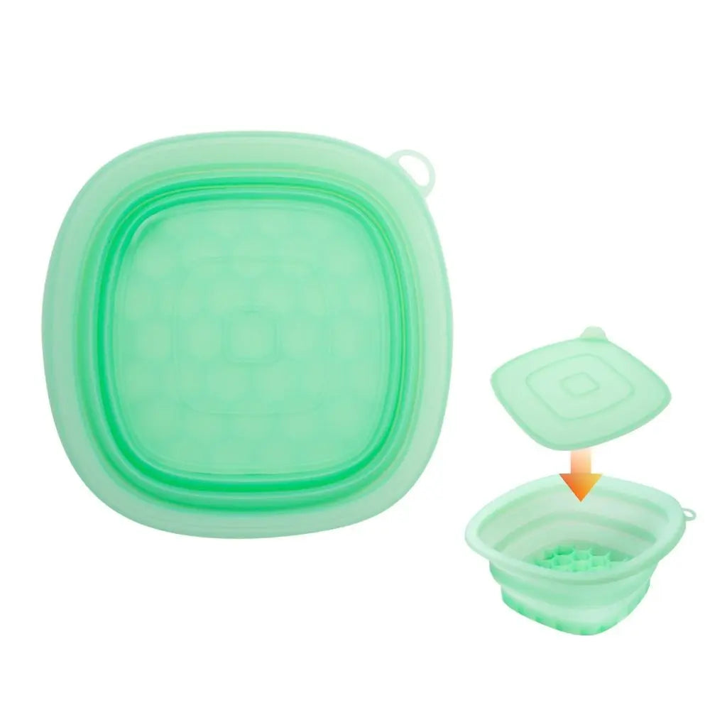 Foldable Silicone Face Ice Bath Bowl with Lid & Ice Tray