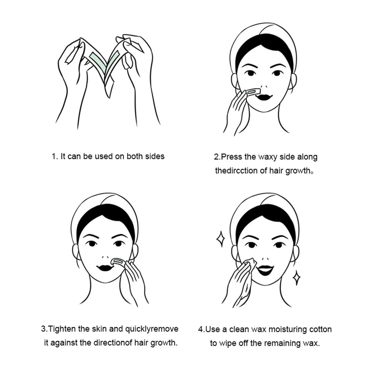Facial Wax Strips – Hair Removal Kit for All Skin Types