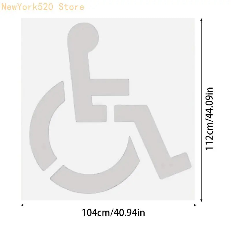 Reusable Silicone Accessible Parking Stencil 104x112cm