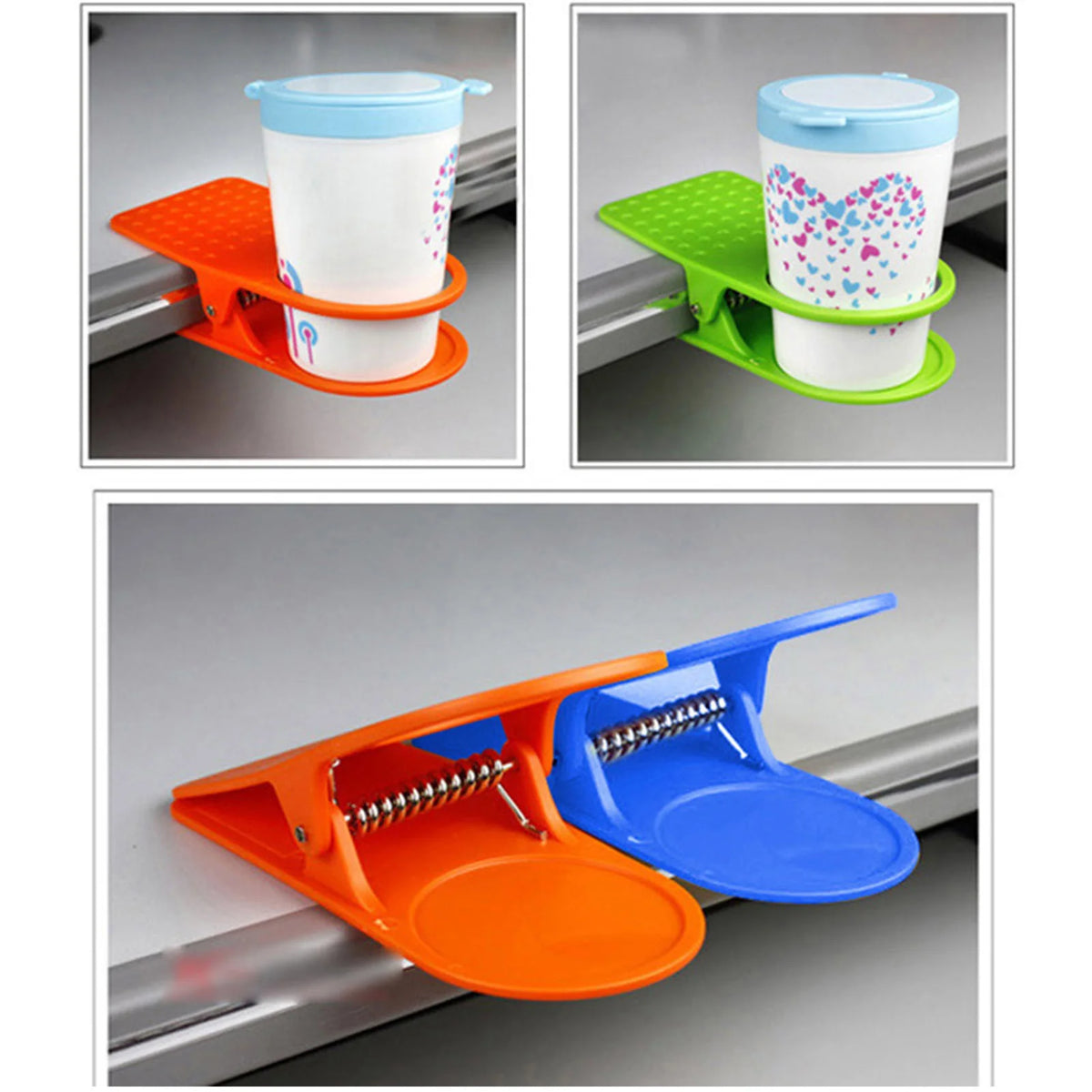 Clip-On Desk Cup Holder – Binder Clamp Drink Holder