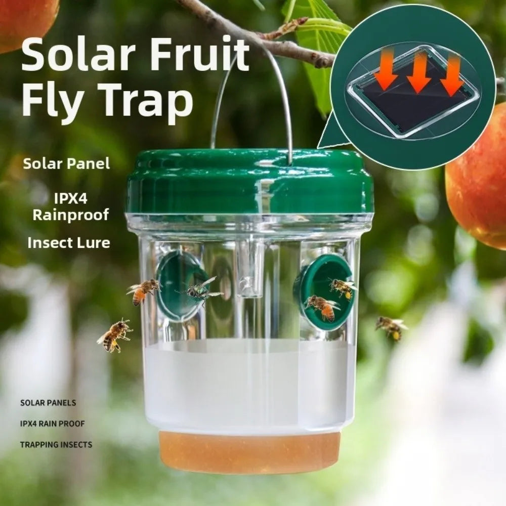 Solar Powered Wasp Trap Box – Reusable Hanging Insect Catcher