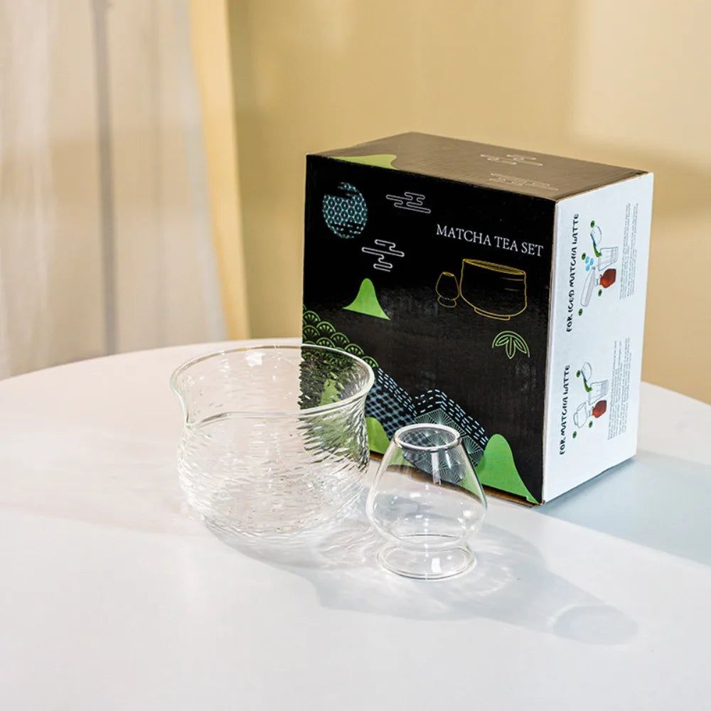 Glass Matcha Bowl with Pouring Spout – Japanese Tea Set