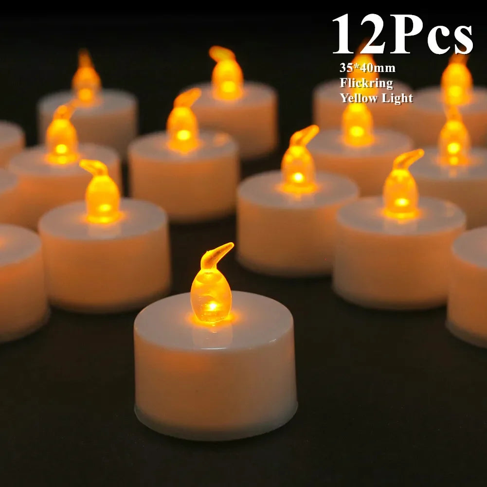 LED Flameless Tea Light Candles – Flickering Battery Operated 12/24 Pack