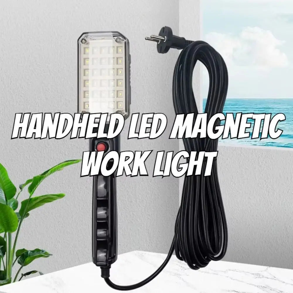220V Magnetic LED Work Light 30 LEDs 5M Copper Wire Repair Lamp