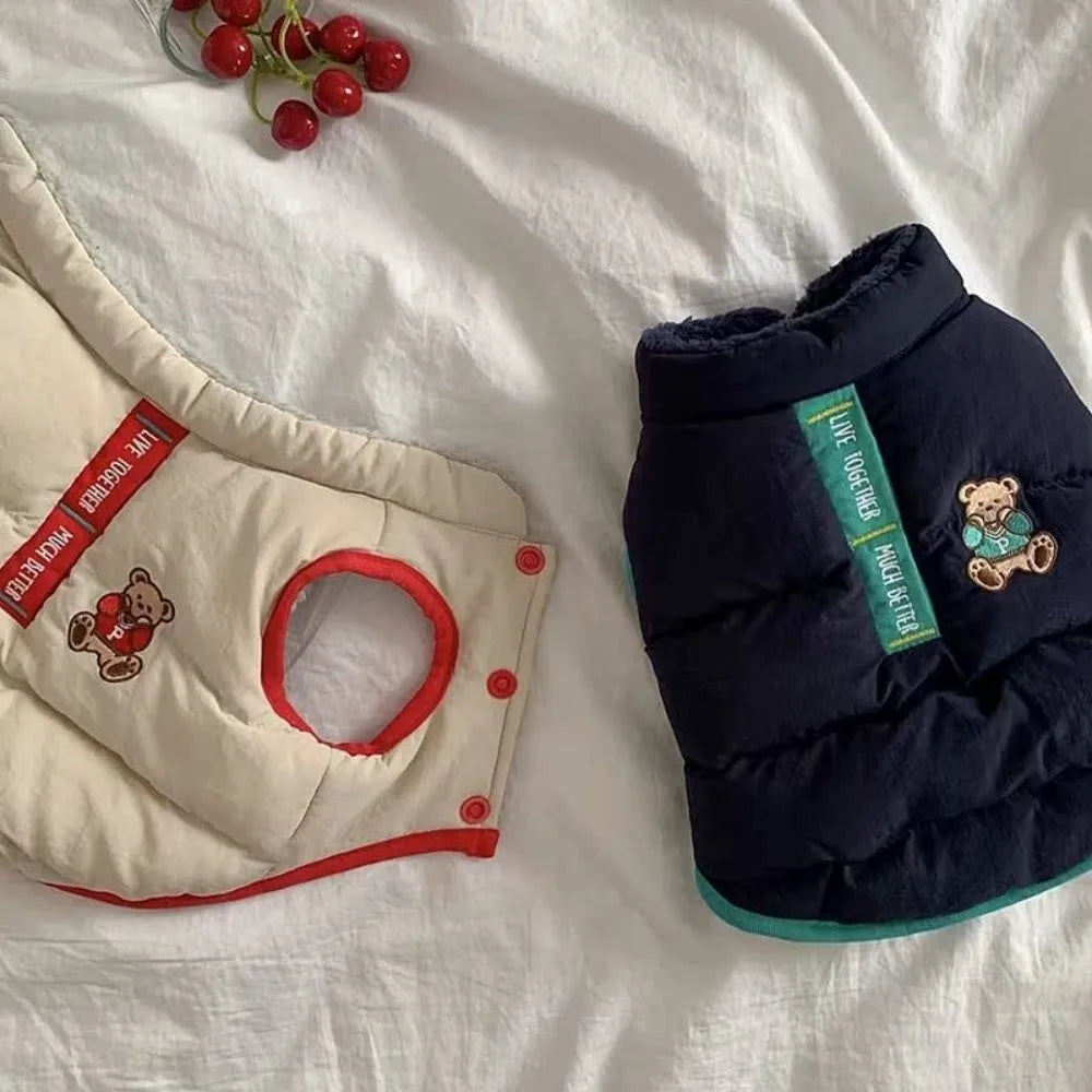 Windproof Cartoon Dog Jacket – Warm Thickened Pet Coat
