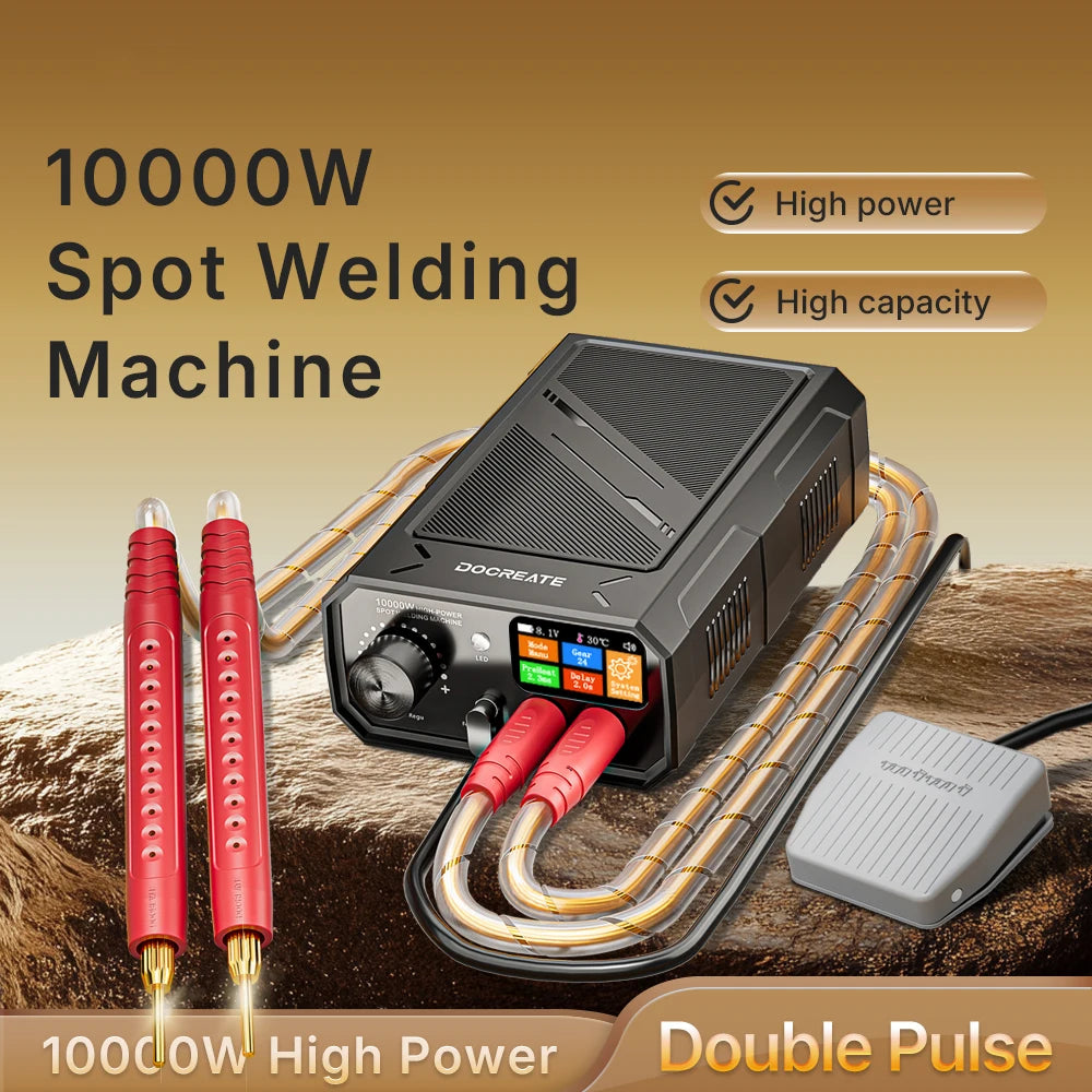 TK-20P 10000W Dual Pulse Portable Spot Welder – LCD & Foot Pedal