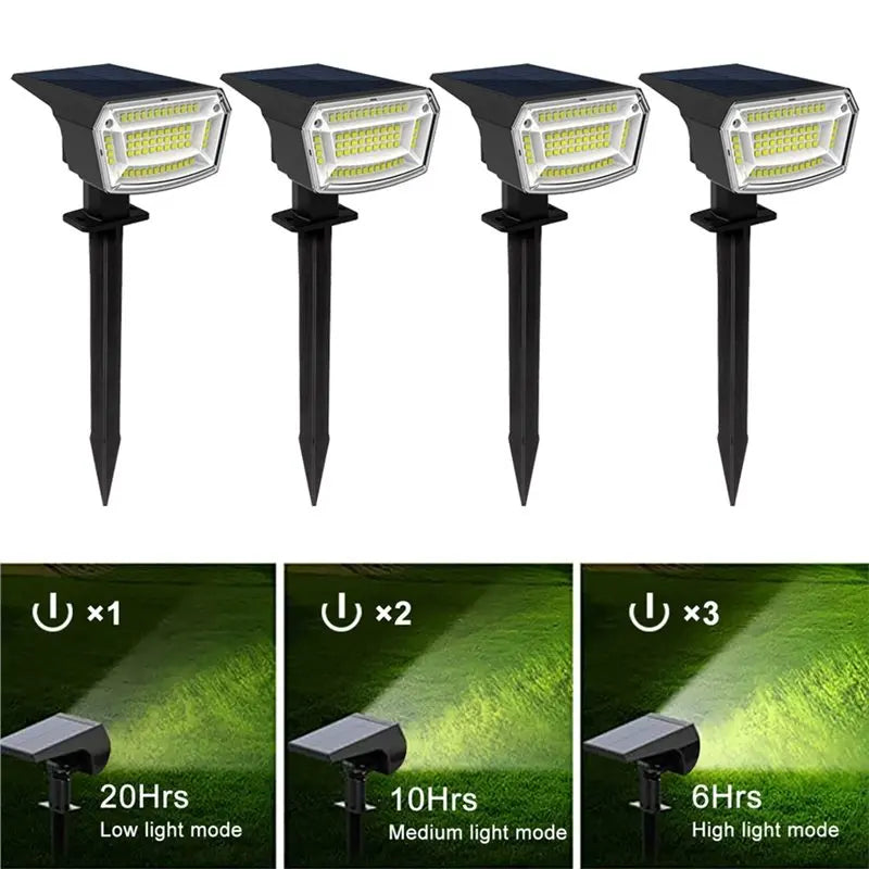 VIBE 4-Pack 59 LED Solar Garden Spotlights – IP65 Waterproof