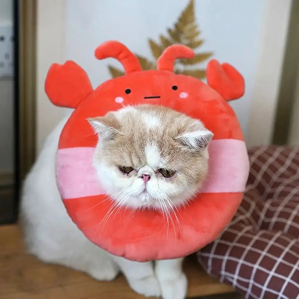 Soft Plush Pet Recovery Collar – Adjustable E-Collar for Cats