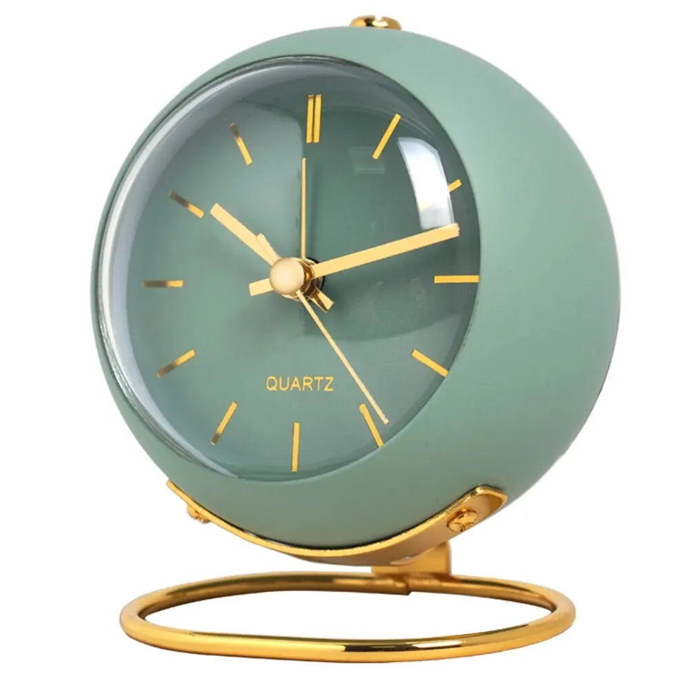 Nordic Minimalist Desk Alarm Clock – Silent Luminous Quartz