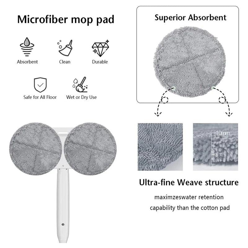4-Pack Microfiber Replacement Mop Pads for GOBOT Floor Scrubber