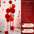 Red Honeycomb Tissue Paper Lantern Balls – Party & Wedding Decor