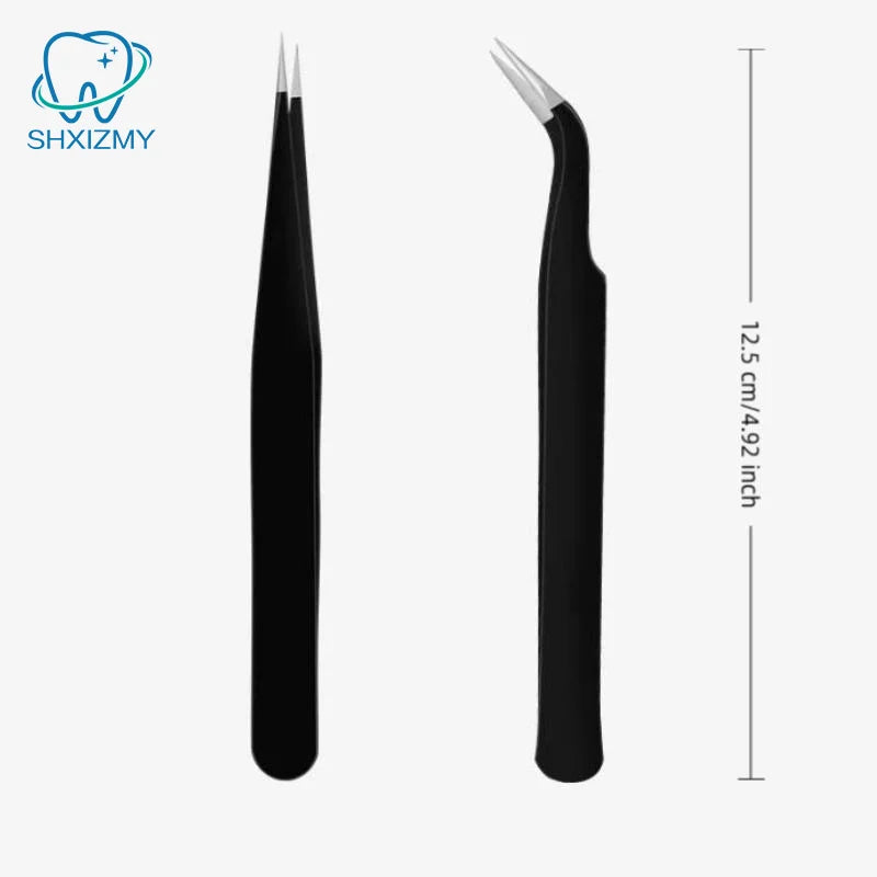 Stainless Steel Eyelash Extension Tweezers – Curved & Straight