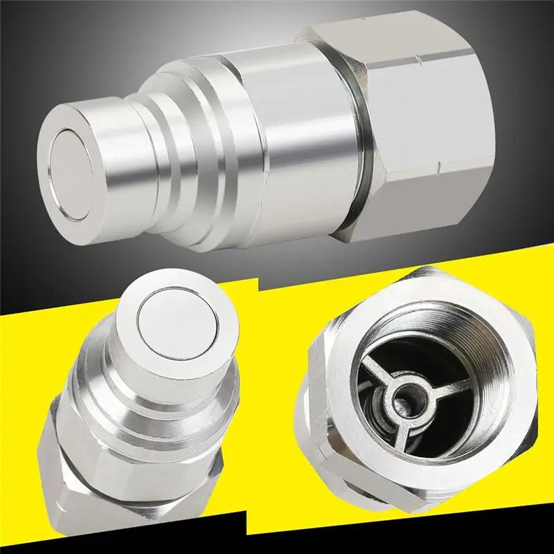 3/4" NPT Skid Steer Flat Face Hydraulic Quick Connect Coupler Set