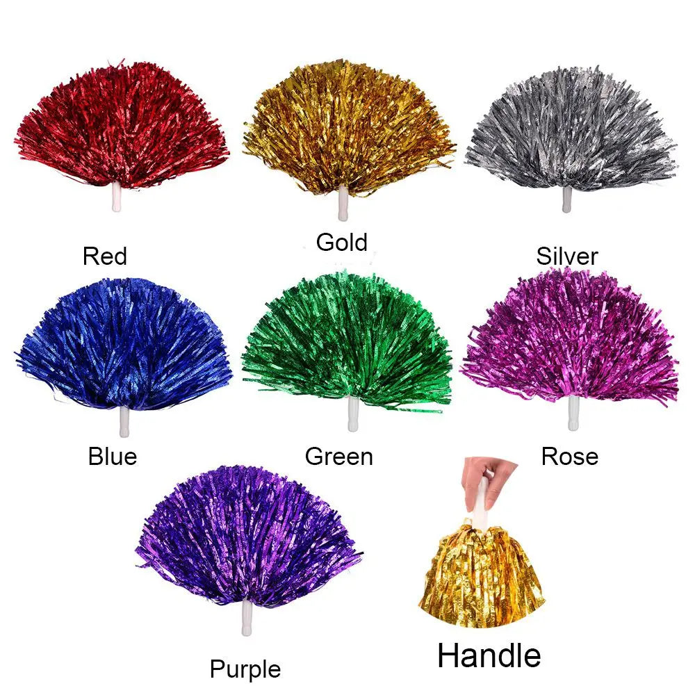 Cheerleader Pompoms Metallic Streamer Dance & Competition