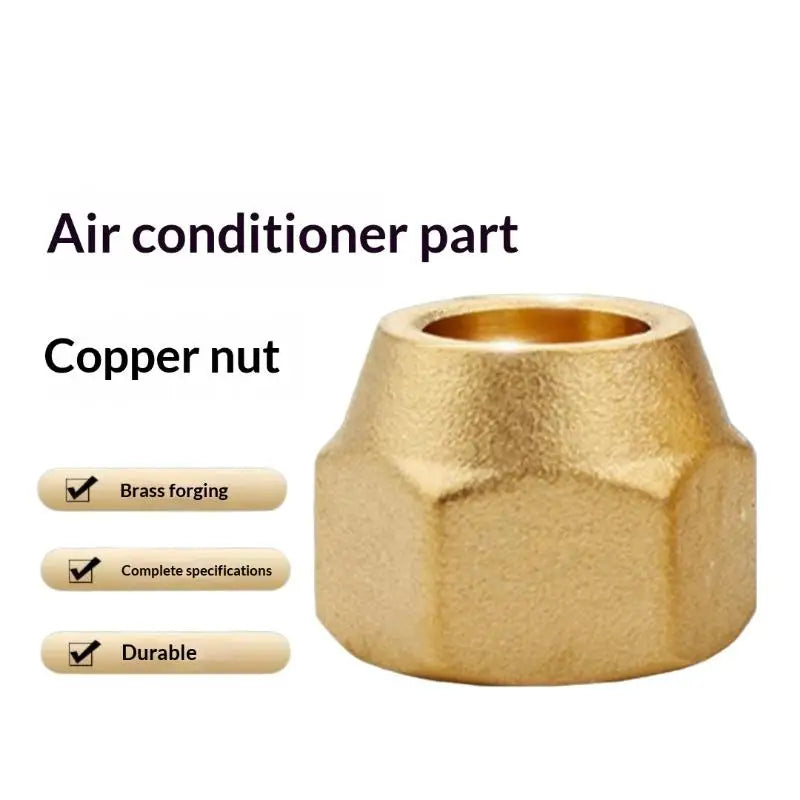 Brass Flare Nut HVAC AC Pipe Fitting 1/4" 3/8" 1/2" 5/8" 3/4"