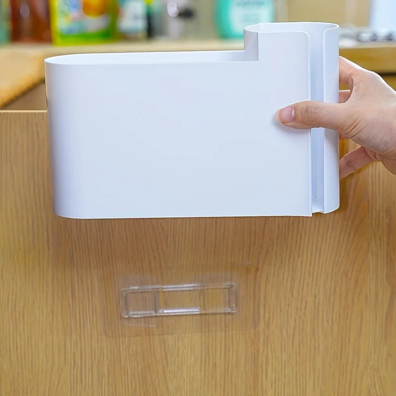Wall-Mounted Dual-Compartment Trash Bag Organizer for Kitchen